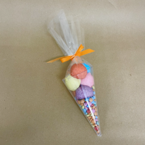 Cornet guimauves et lentilles chocolat